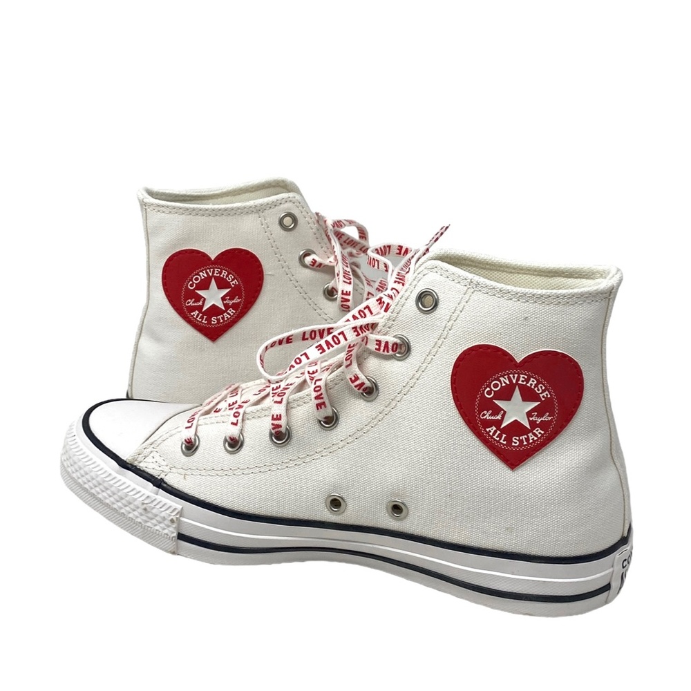 Converse Chuck Taylor High Sneakers Canvas Women's Kids Shoes Red White A02655F - Picture 7 of 10